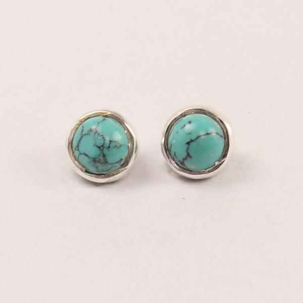 moonstone stud earrings 4 mm round cab Gemstone 925 Sterling Silver jewelry