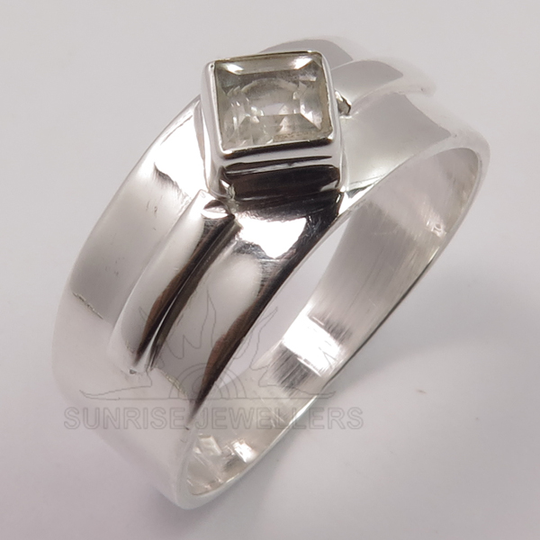 Natural CRYSTAL QUARTZ Gemstone Ring Choose All Size 925 Sterling Silver Jewelry