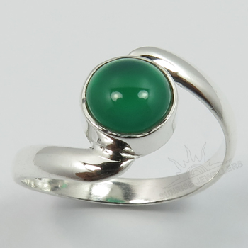 925 Sterling Silver Hand Made Designer Ring Jewelry Size US 8.5 Elegant Natural Green Onyx Oval Shape Gemstone Stylish Ring svr3857