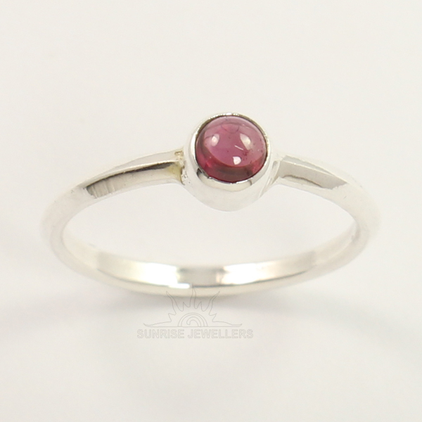 FINE EDH Real GARNET Gemstone 925 Sterling Silver Stylish Ring Choose Any Size
